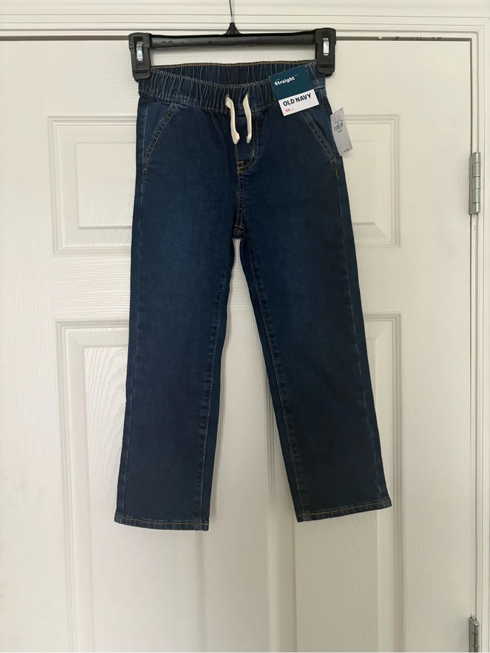 Old Navy Dark Denim Straight Jeans with Elastic Waist